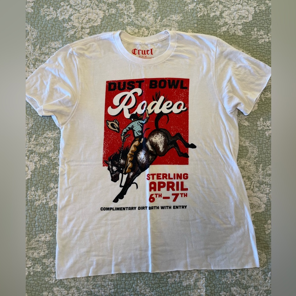 Cruel Girl White Dust Bowl Rodeo Graphic T-Shirt